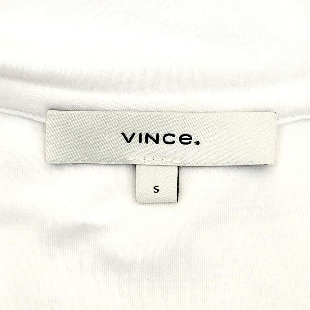 VINCE Elbow Sleeve Half Zip Tee Top In Off White Small EUC - Picture 7 of 10